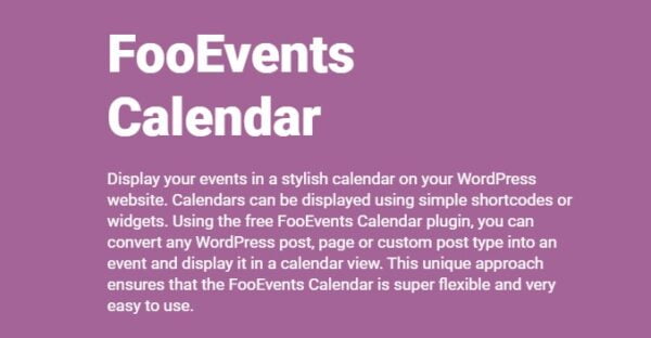 FooEvents Calendar v1.6.50 - GPL Download