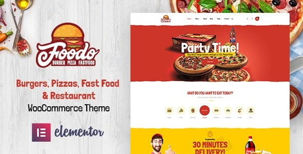 Foodo v2.0.1 Fast Food Restaurant WordPress Theme GPL Download