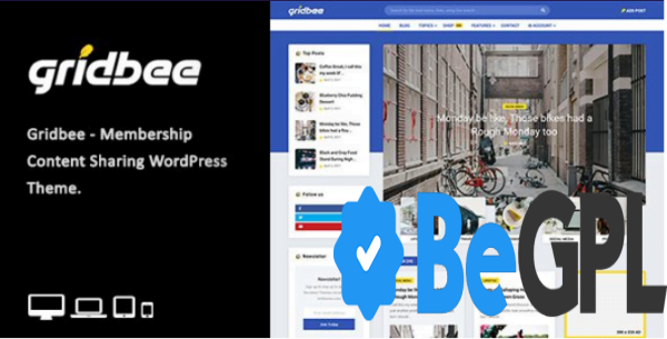 Gridbee v1.7 Content Sharing WordPress Theme GPL Download