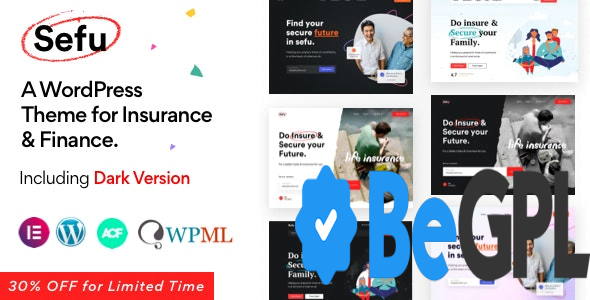 Sefu v0.1.6 Insurance & Finance WordPress Theme - GPL Download