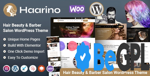 Haarino v1.5 Hair Beauty & Makeup Salon WordPress Theme GPL Download